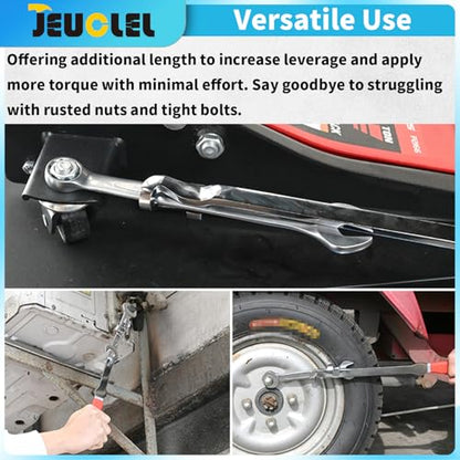 Wrench Extender Tool Bar, 15.5 inch Torque Adaptor Wrench Extension, Torque Amplifier Tool for DIYers, Garage Mechanics, and Handymen, Maximum Leverage & Amplified Torque Tighten Nuts Bolts