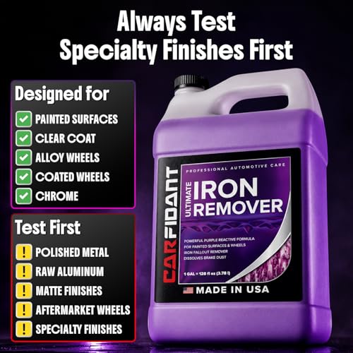 Iron Remover Car Detailing – Iron Decon Spray, Pulls Out Brake Dust, Rust & Fallout - Contaminant Removal for Car Paint & Wheels, pH Neutral Formula - 128 fl. oz. - size: 128 fl. oz.