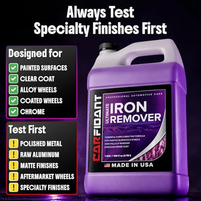 Iron Remover Car Detailing – Iron Decon Spray, Pulls Out Brake Dust, Rust & Fallout - Contaminant Removal for Car Paint & Wheels, pH Neutral Formula - 128 fl. oz. - size: 128 fl. oz.