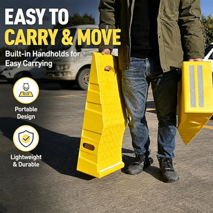 2 Pack Car Ramps 20000 Lbs Portable Truck Service Ramps for Tire Changes，Yellow