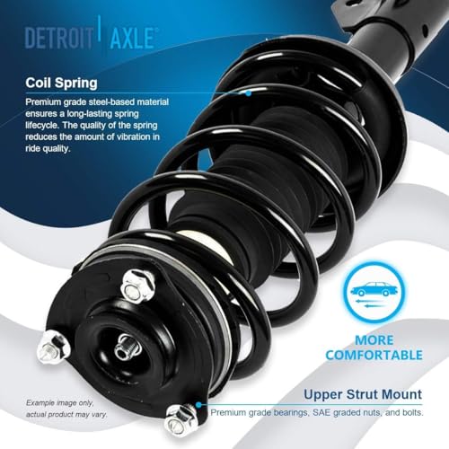Detroit Axle - Front Loaded knuckle Kit for 2006 2007 2008 2009 2010 2011 Honda Civic, 2 Steering Knuckles & Wheel Hub Bearings Assembly 2 Struts Coil Spring Replacement Suspension - size: 4QU47720-V1/ Big strut kit