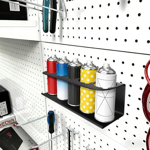 Touri 2 Pack Spray Can Holder for Garage and Workspace, Wall-Mounted Steel Aerosol Can Holder (10 Cans)