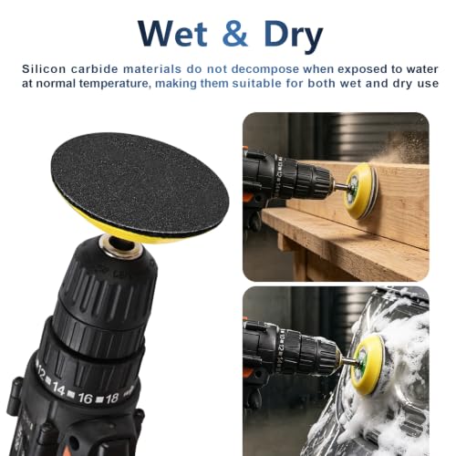100 PCS 3000 Grit 3 Inch Hook and Loop Sanding Discs | Fine Grinding, Wet Dry, Silicon Carbide, Round Sandpaper, for Wood Metal or Auto, for Drill Polishing Kit - style: 3000 Grit
