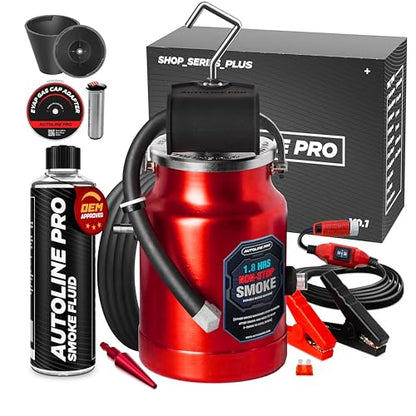 AutoLine Pro EVAP High Volume Smoke Machine Leak Tester with Built-in Air Pump - Shop Series Plus - Automotive Smoke Tester with Best Ranked Smoke Fluid, Premium Cone & Gas Cap Adapter - style: Shop Series Plus & Acc