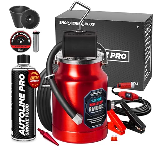 AutoLine Pro EVAP High Volume Smoke Machine Leak Tester with Built-in Air Pump - Shop Series Plus - Automotive Smoke Tester with Best Ranked Smoke Fluid, Premium Cone & Gas Cap Adapter - style: Shop Series Plus & Acc