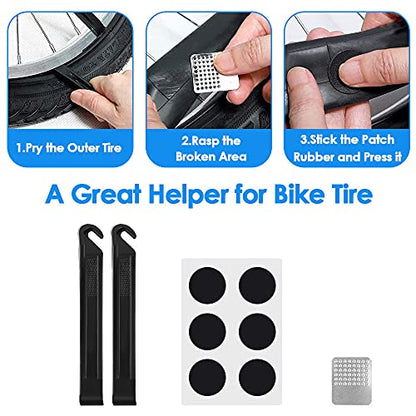 WOTOW Bike Repair Tool Kit & Bike Saddle Bag, 14 in 1 Bike Chain Tool Hex Key Wrench Maintain Accessories Multitool Set with Portable Under Seat Bag for Road Mountain Commuter Bicycle - style: 14 in 1 Multitool (With Patch)
