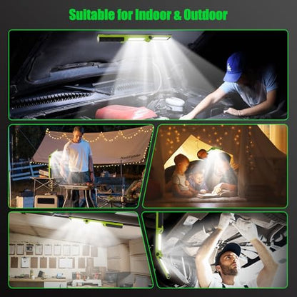 2 PCS Work Light Magnetic,2600ML LED Mechanic Lights, Rechargeable Light, Underhood Light with Hooks for Car Repairing/Garage/Workshop/Emergency/Inspection - size: 2 Pack