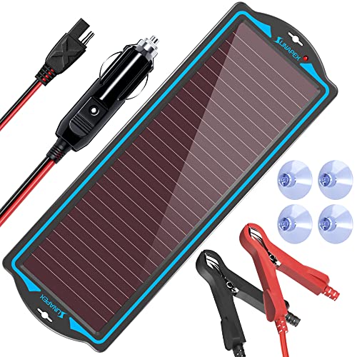 SUNAPEX 12V Solar Battery Charge: Waterproof Portable Solar Panel Kit - Battery Maintainer Trickle Charger - with Upgrade Built in Charge Controller for Car Boat RV Trailer Automotive Motorcycle - size: 1.8W