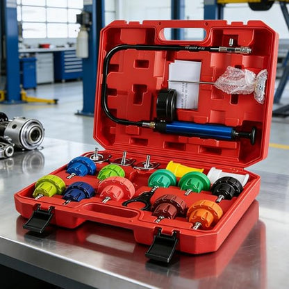 Pressure Tester for Coolant System Heavy Duty Precision Quick Test | Radiator Pump Pressure Leak Detection Kit for Vehicle Truck RV Water Tank Engine Hydraulic