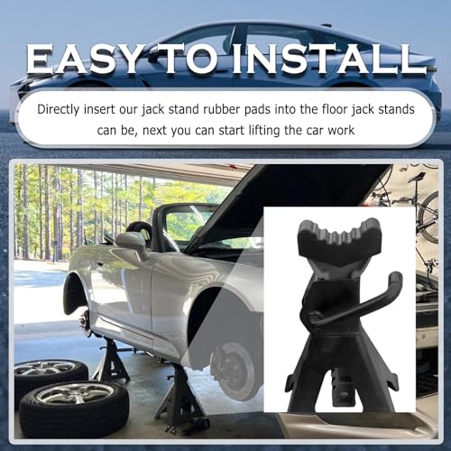 2PCS 3 Ton Jack Stand Pads Rubber,Non-Slip Heavy Duty Floor Jack Pad for Cushioning Protection,Professional Jacks Stand Rubber Pads Car Accessories for 2-3 Ton Floor Jacks Stands