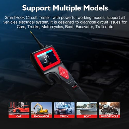 Original TopDiag P200 Automotive Circuit Tester, Power Circuit Probe Kit, 9~30V with Multimeter (P200) - color: P200