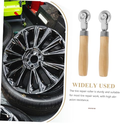 Mikinona 2pcs Tire Patch Rollers with Handle Portable Tire Repair Tools for Easy Patching of Car Motorcycle Durable Roller Tool