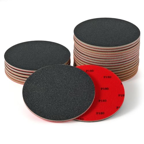 MAXMAN 18pcs Foam Sanding Pads, 5 Inch Bowling Sanding Pads, 180 Grit Sanding Sponge Set, Reusable Wet Dry Sandpaper Block for Random Orbital Sander, Wood, Metal, Auto Polishing & Curved Surfaces - size: 5 inch, style: 180 Grit