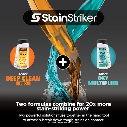 Shark Stain Striker, Portable Carpet, Upholstery and Area Rug Cleaner, 4 Tools, Full Size Solutions, Stain and Odor Remover, Blue, PX202BRN - style: StainStriker + 4 Tools + XL Cleaning Solutions