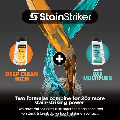 Shark Stain Striker, Portable Carpet, Upholstery and Area Rug Cleaner, 4 Tools, Full Size Solutions, Stain and Odor Remover, Blue, PX202BRN - style: StainStriker + 4 Tools + XL Cleaning Solutions