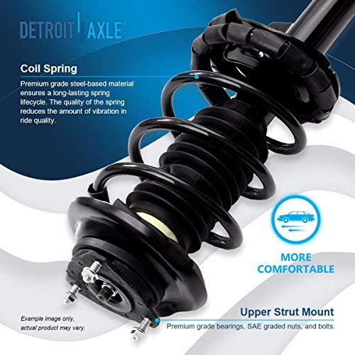 Detroit Axle - Front Struts for Ford Focus 2000 2001 2002 2003 2004 2005, Struts w/Coil Spring Assembly Quick Install Ready Shocks Replacement Suspension - size: 171504_171505/PAIR