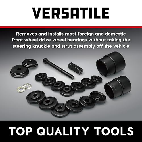 Powerbuilt Front Wheel Drive Bearing Removal and Installation Tool Set, Domestic and Import, 23 Piece Kit with Adapters - 648741 - style: 23 Piece