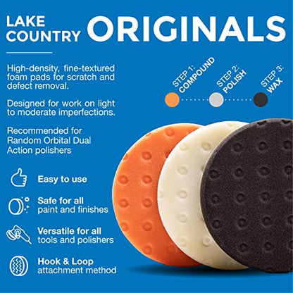 6.5" CCS Polishing Pad Kit (Set of 3) – Light Cutting, Polishing and Finishing Fits 6" Backing Plate - color: Multi, size: 6.5"