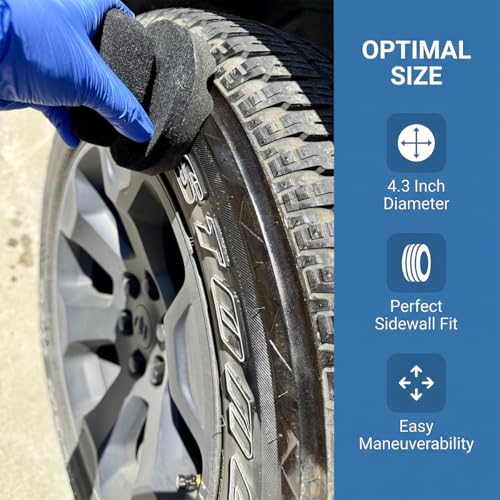 2PCS Car Tire Shine Applicator Pads, Hex Grip Wave Contoured Vehicle Detailing Foam Sponge Tool, Reusable Automotive Tyre Cleaning Accessories, Universal for Truck SUV Sedan