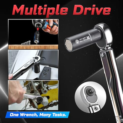 GEINXURN 66Pcs 1/4 In. Drive Click Torque Wrench Set, 35-200In.Lb 72-Tooth Ratchet Wrench Bike Maintenance Kit, Universal Socket, Screwdriver Bits for Bicycle, Car, Moto - style: GX-TW0104FS66-US