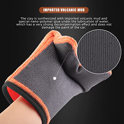 SPTA Clay Mitt, Medium Grade Clay Bar Infused Mitt, Synthetic Clay Glove, Car Detailing Glove Quickly Removes Debris,Embedded Contaminants,Tree Sap & Brake Dust from Your Paint,Glass,Wheels, & More - color: Clay Mitt