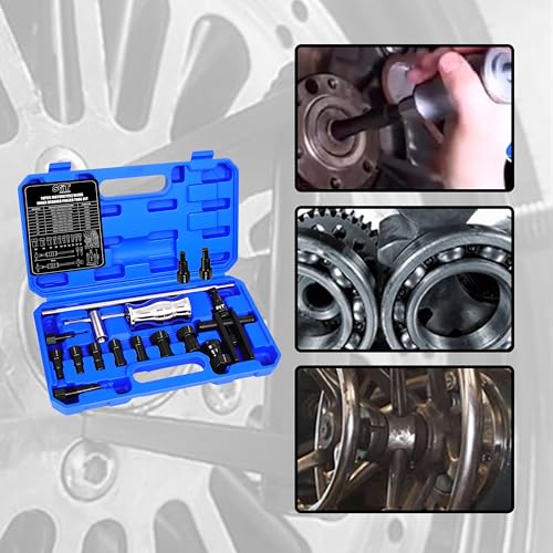 SGT Premium 14‑Piece Blind Hole Bearing Puller Set Internal Bearing Extractor Kit with Slide Hammer, Expandable Collets & Carry Case for Automotive Mechanical Repair Tools