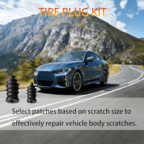 40 Pcs Vacuum Tire Repair Rubber Nail Plug Kit with 2 Sizes, Tire Patch Kit and Screwdriver, Fast Self-Service Tool for Car, Truck, Motorcycle