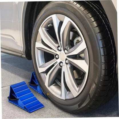 2PCS Skid Tire Cars Wheel Stopper Set- Non-Slip Ramp Access Ramps, Saver Brake Stoppers Ridged Wedgeswith Caravan Chock Block for Cars Caravan Horsebox Motorhome
