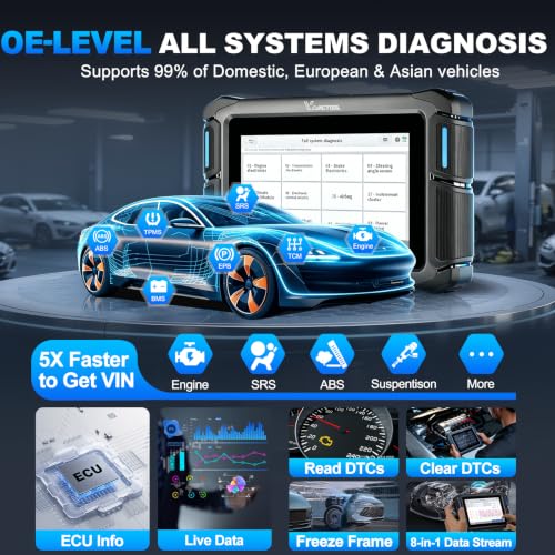 VDIAGTOOL VD70 Lite OBD2 Scanner, Bidirectional Diagnostic Scan Tool for Vehicles, 7" Car Scanner for Full Systems, Code Reader for Cars and Trucks, 32+ Resets, FCA/CANFD/DoIP, Free Updates