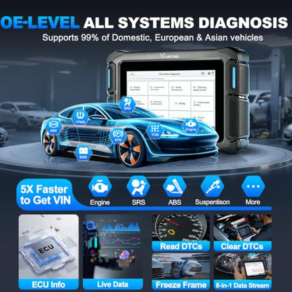 VDIAGTOOL VD70 Lite OBD2 Scanner, Bidirectional Diagnostic Scan Tool for Vehicles, 7" Car Scanner for Full Systems, Code Reader for Cars and Trucks, 32+ Resets, FCA/CANFD/DoIP, Free Updates