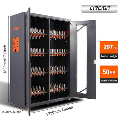 Large Capacity CNC Tool Storage Cabinet, Tool Holder Station Rack With Lock, Multi-Purpose Holder Suitable for Machinists and Workers - size: CAT40/BT40-168CAP