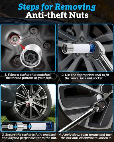 521 Wheel Lock Key for Volkswagen Lug Nut Key | Locking Lug Nut Removal Tool Compatible With Vw Vag,Anti Theft Wheel Socket For Removal Of Locking Lug Nuts - style: 521 master wheel lock key