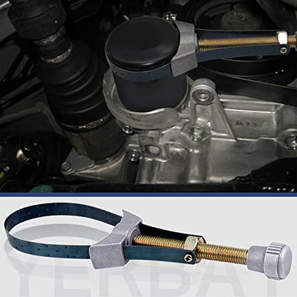 Adjustable Oil Filter Wrench Removal Tool 60-120mm Diameter Adjustable Cap Spanner Strap Wrench Repair tool for Motorcycle Car