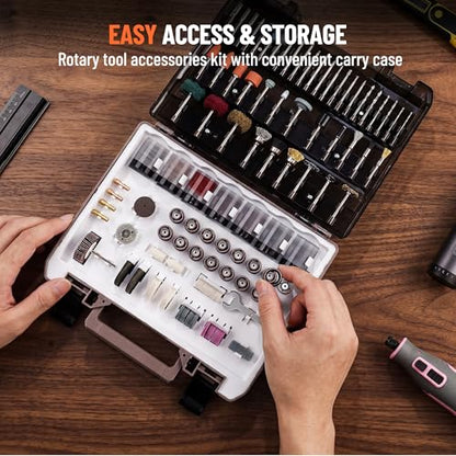 Katerk 420PCS Rotary Tool Accessories Kit Universal Drill Bit Tool Set Fits Dremel Rotary Tool 1/8" Shanks for Easy Cutting, Sanding, Polishing, Carving, Grinding, Sharpening, Drilling, Engraving