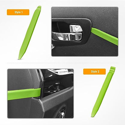 GOOACC 5PCS Auto Trim Removal Tool Kit No-Scratch Removal Tool Kit for Car Audio Dash Panel Window Molding Fastener Remover Tool Kit-Green - color: Green, size: 5Pcs
