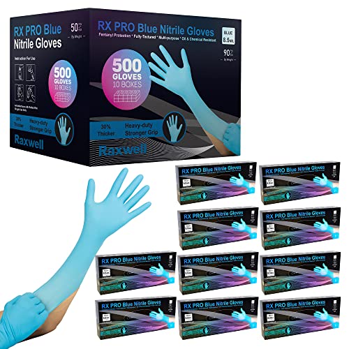 Raxwell Disposable Nitrile Gloves - Heavy Duty Cleaning Gloves - Elbow-Length Dishwashing & Kitchen Use - Chemical Resistant - size: Medium, style: 500 Count