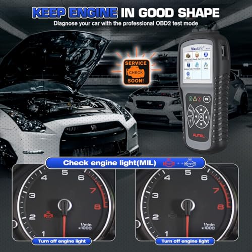 Autel MaxiLink ML519 OBD2 Scanner, New Ver. of AL519, Enhanced Mode 6 Car Code Reader, Check Engine Light Read/Erase Fault Code Car Diagnostic Tool, One-Click Smong Check, DTC Lookup, Up of AL319 - style: ML519