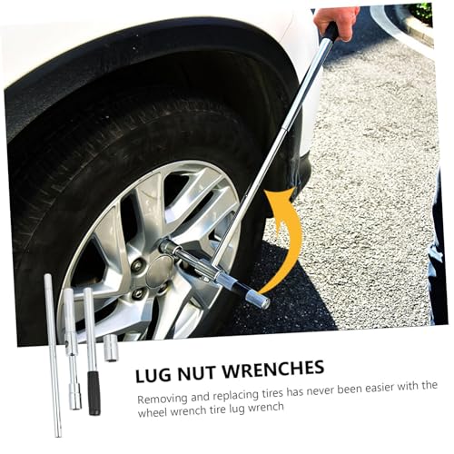 Unomor Emergency Lug Nut Wrench for Car Tire Way Lug Wrench High Torque Breaker Bar for Vehicle Maintenance