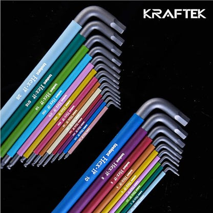 toolant Allen Wrenches Sets 22pcs(Metric&SAE), Extra Long Arm Allen Key Set with Ball End, Crafted Hex Key Set with Color Coded Sleeves, Unique Patented Holder Design for Magnetizing and Demagnetizing - size: 22pcs(Metric&SAE)