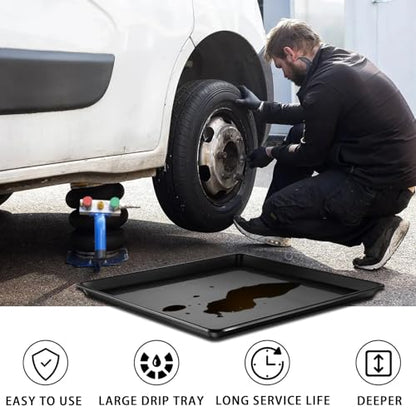 6 Pcs Extra Large Oil Drip Pan, 35.4×24×1.6Inches Oil Drain Pan for Under Car,Plastic Oil Drip Tray for Garage, Fridges, Washing Machines, Cat Litter Box,Keeps Floors Safe & Clean - size: 6 Pack