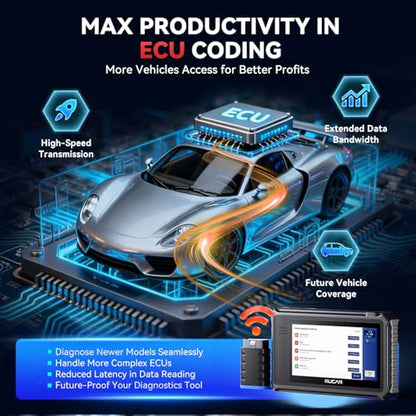 MUCAR VO6 Bidirectional Scan Tool, Full Systems Diagnostic OBD2 Scanner, Automotive Diagnostic Scanner for Car, 28+ Services Code Reader, CAN FD, FCA/AutoAuth, Lifetime Free Update=No Subscriptions