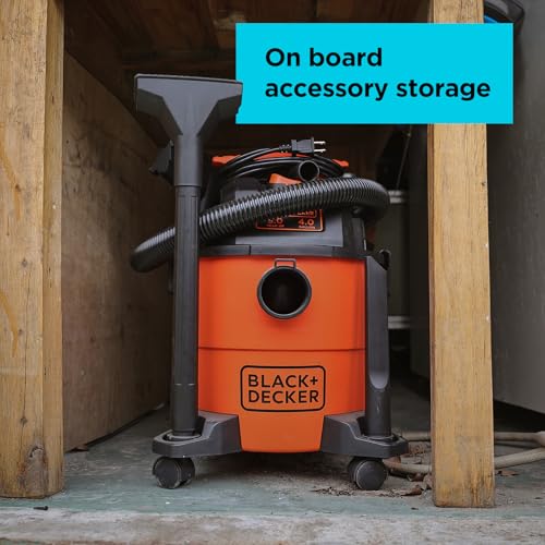 BLACK+DECKER Shop Vacuum Wet and Dry, 4 Gallon 3-in-1 Portable Shop Vac with Accessories, Workshop, Garage, Home and Car Vacuum Cleaner, 3 HP(BDXV18301P-4A) - size: 4 Gallon