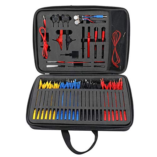 92pcs Automotive Circuit Test Leads Kit, Multimeter Test Leads Kit with Carrying Case, Multi Function Auto Diagnostic Electrical Test Kits with Alligator Clips, Probles, Connectors Adapter Cables