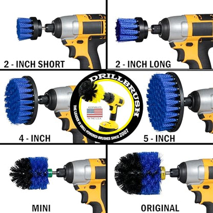 Pool Accessories - Cleaning Supplies - Drill Brush - 5 Piece Spin Brush Pool Cleaning Kit - Pool Supplies - Slide - Deck Brush - Hot Tub - Spa - Pond Liner - Pool Brush - Carpet Cleaner - color: Blue