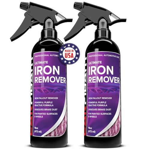 Iron Remover Car Detailing – Iron Decon Spray, Pulls Out Brake Dust, Rust & Fallout - Contaminant Removal for Car Paint & Wheels, pH Neutral Formula - 16 fl. oz. (Pack of 2) - size: 16 fl. oz. (Pack of 2)