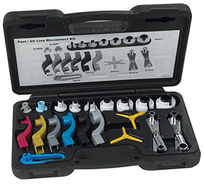 OTC 6554 Fuel and AC Line Disconnect Set | Includes Spring Lock, Scissors, and Clip-On Style Disconnect Tools; Set Covers a Range of 3/8" to 7/8" Diameter Lines