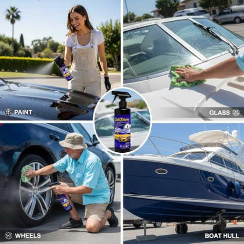 CaliShine Quick Effect Coating Spray - 16.9 fl oz Waterless Ceramic Car Wax Coat - Detail Polish & Cleaner for Cars Boat Body & Glasses, Window Glass and Headlight - Shine Restoration Kit (500 ml) - size: 16.9 Fl Oz (Pack of 1)