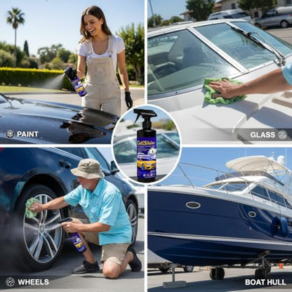 CaliShine Quick Effect Coating Spray - 16.9 fl oz Waterless Ceramic Car Wax Coat - Detail Polish & Cleaner for Cars Boat Body & Glasses, Window Glass and Headlight - Shine Restoration Kit (500 ml) - size: 16.9 Fl Oz (Pack of 1)