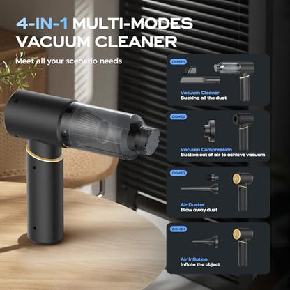 BSRCO Brushless Handheld Vacuum, 15000Pa Strong Suction Car Vacuum Portable Cordless with 2 Modes, 0.67lbs Ultra-Lightweight Mini Hand Vacuum & Air Duster for Home, Keyboard, Pet Hair, Travel