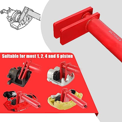 BILITOOLS Brake Caliper Compression Tool, Multi Piston Brake Caliper Tool | Heavy Duty Brake Pad Caliper Spreader Universal for 1, 2, 4 & 6 Piston - color: Red, style: Hand Operation